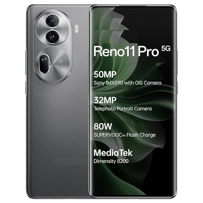 Oppo Reno 11 Pro 5G (Rock Grey, 12GB RAM, 256GB Storage) - Certified Refurbished | 50MP OIS Portrait Camera