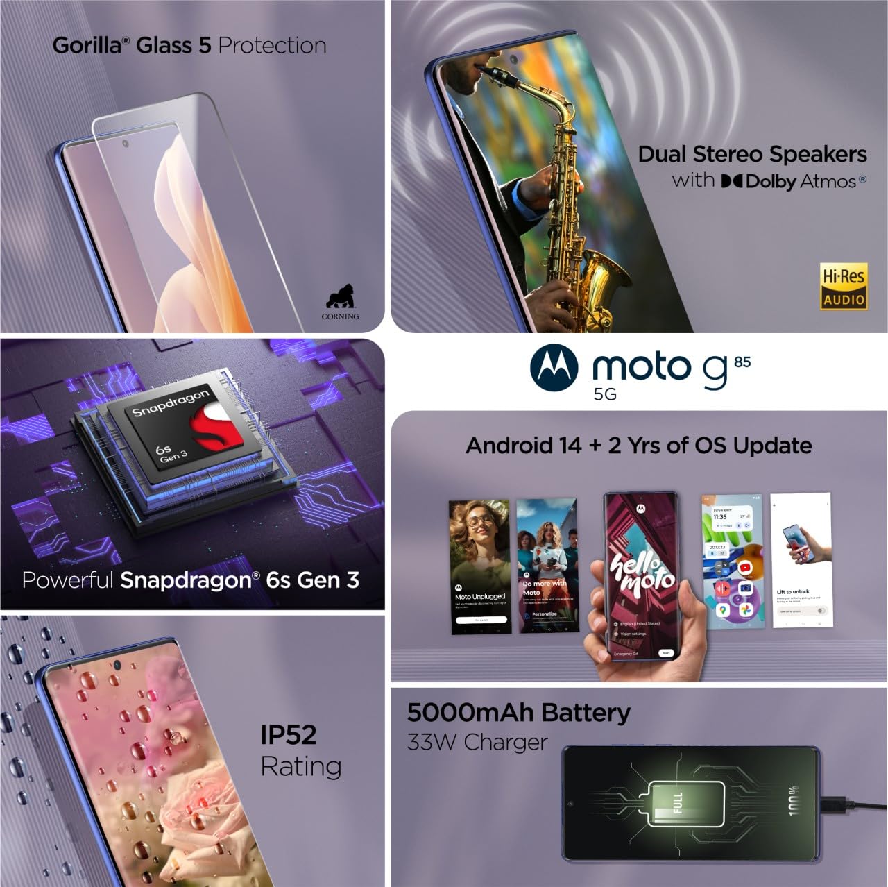 Motorola Moto G85 5G (Cobalt Blue, 8GB RAM, 128GB Storage) - Brand New | 6.67" Endless Edge pOLED Display - Image 6