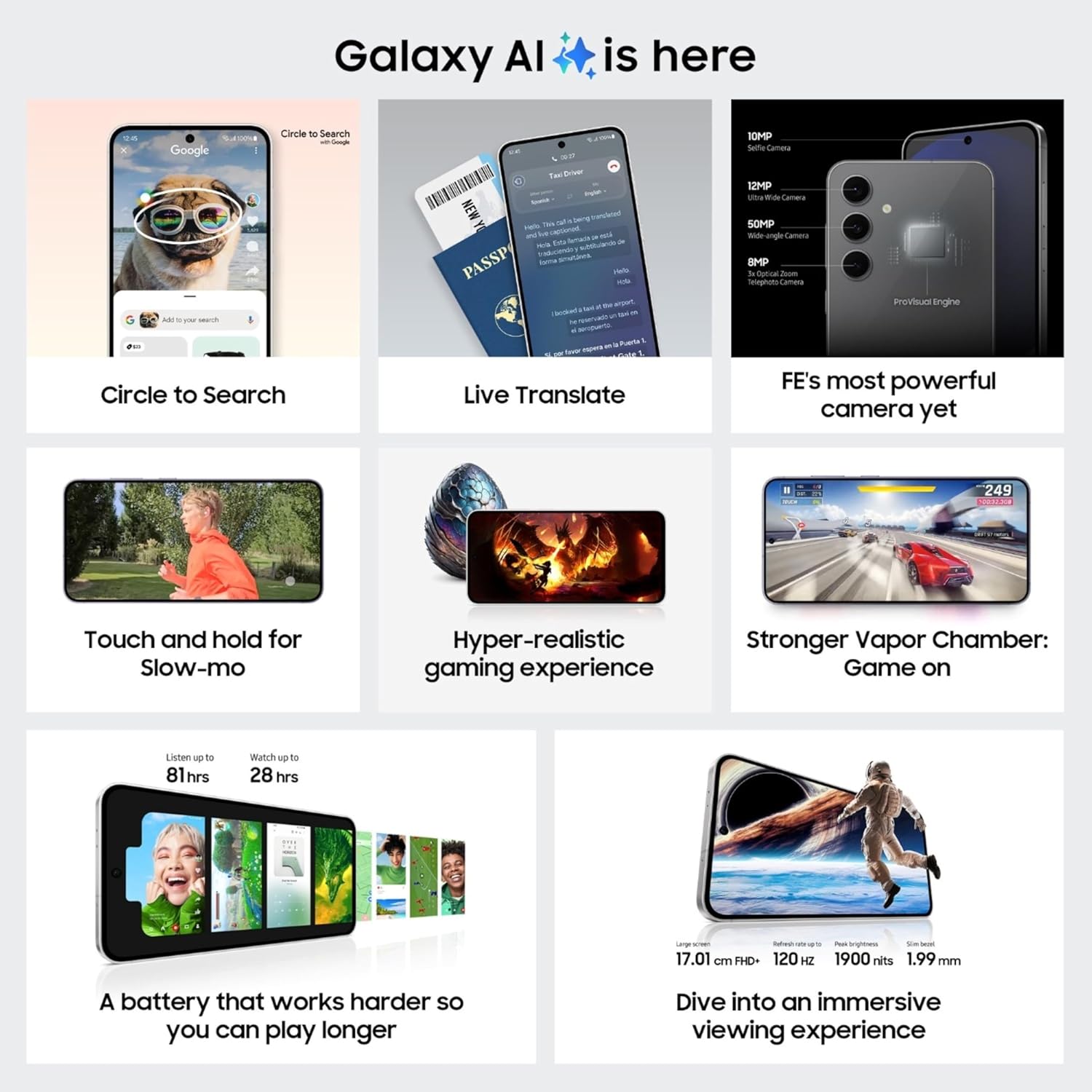 Samsung Galaxy S24 FE 5G (Mint, 8GB RAM, 128GB Storage) - Certified Refurbished | Galaxy AI Features | 50MP Pro-Grade Camera - Image 2